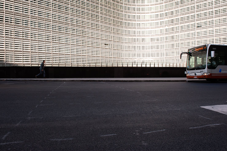 During one and a half year, I travelled with every bus, tram, and metro line at least once, from terminal to terminal.  Images and text show a cross-section of Brussels, while also  giving a brief glimpse into the lives of the) fellow passengers who cross our path every day. © Bram Penninckx