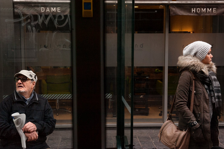 During one and a half year, I travelled with every bus, tram, and metro line at least once, from terminal to terminal.  Images and text show a cross-section of Brussels, while also  giving a brief glimpse into the lives of the) fellow passengers who cross our path every day. © Bram Penninckx
