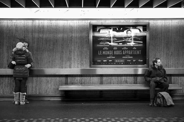 During one and a half year, I travelled with every bus, tram, and metro line at least once, from terminal to terminal.  Images and text show a cross-section of Brussels, while also  giving a brief glimpse into the lives of the) fellow passengers who cross our path every day. © Bram Penninckx