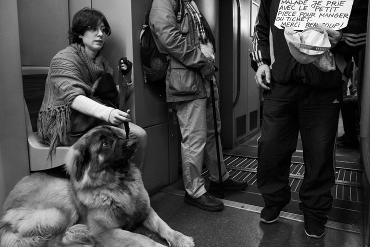 During one and a half year, I travelled with every bus, tram, and metro line at least once, from terminal to terminal.  Images and text show a cross-section of Brussels, while also  giving a brief glimpse into the lives of the) fellow passengers who cross our path every day. © Bram Penninckx